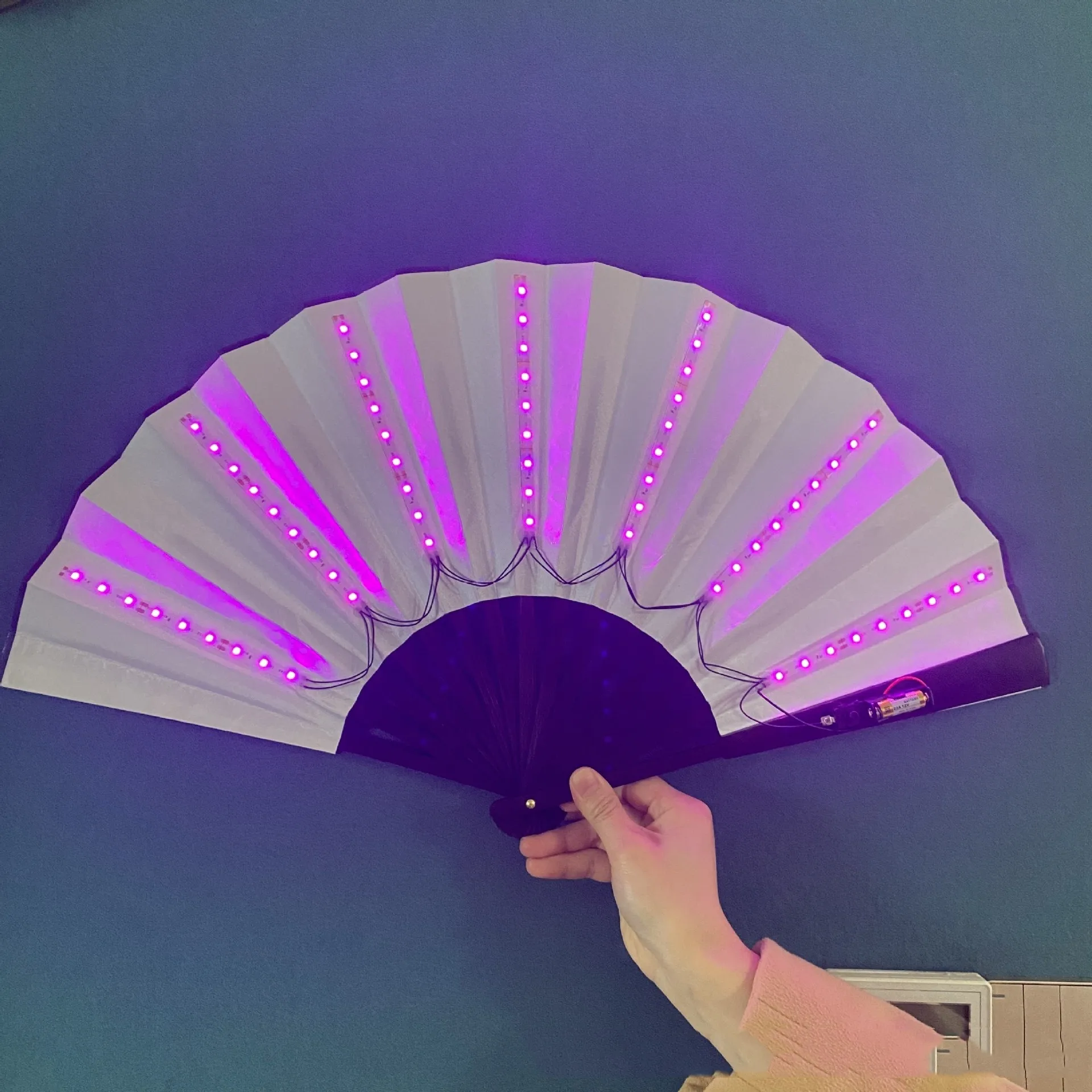 Punk Solid Color Raw Silk Fan Fans & Heating display picture 6