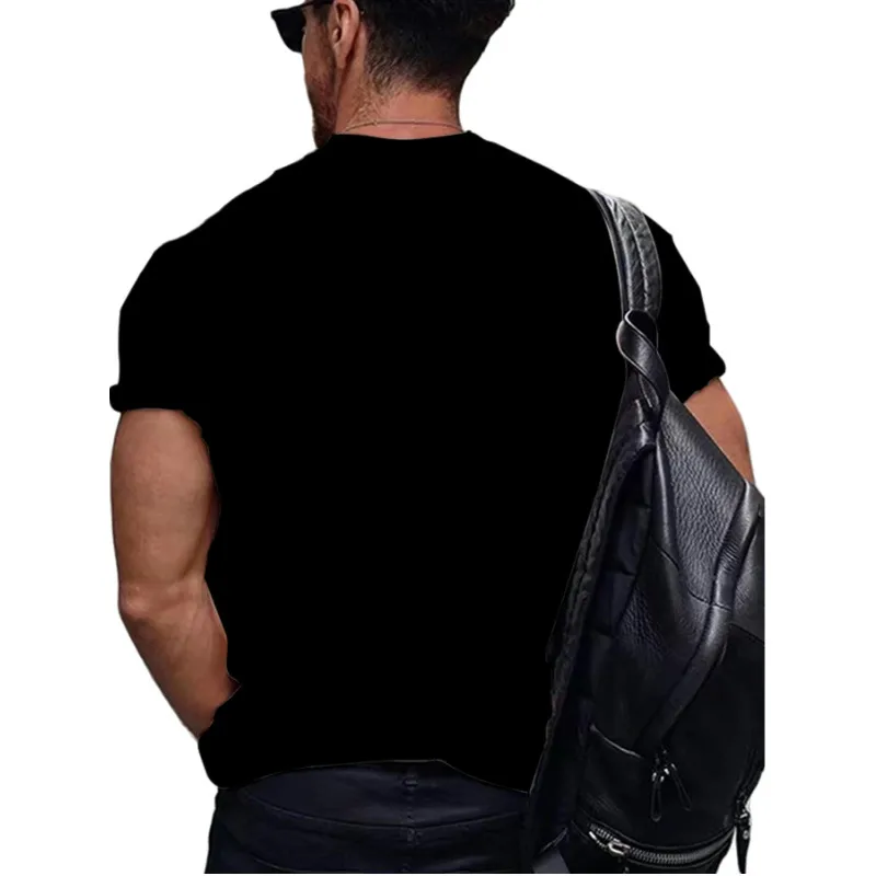 Men's Letter Cattle Simple Style Round Neck Short Sleeve Loose Men's T-shirt display picture 6