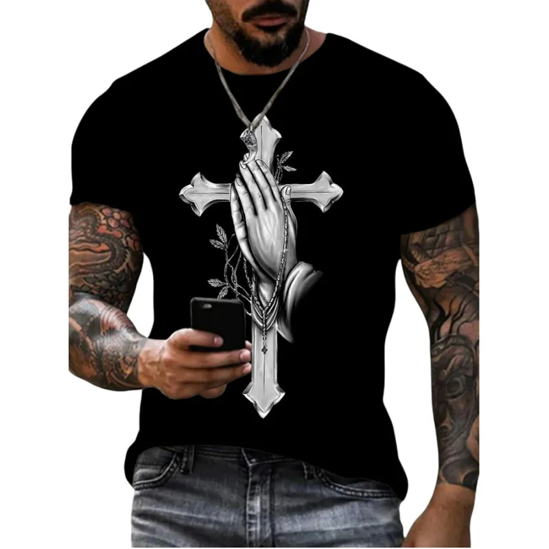 Men's Letter Cattle Simple Style Round Neck Short Sleeve Loose Men's T-shirt display picture 1