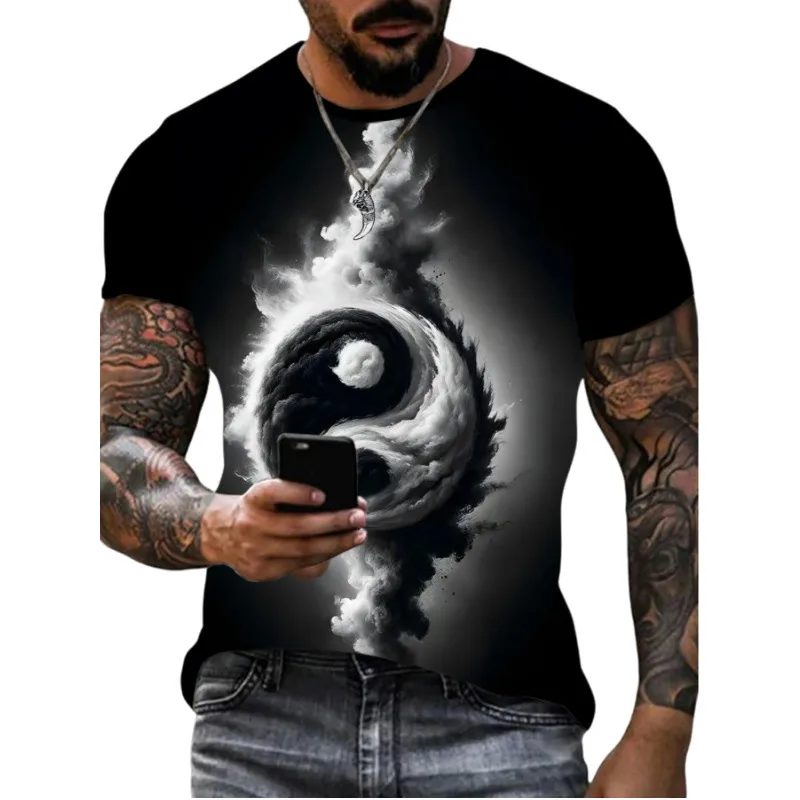 Men's Letter Cattle Simple Style Round Neck Short Sleeve Loose Men's T-shirt display picture 13