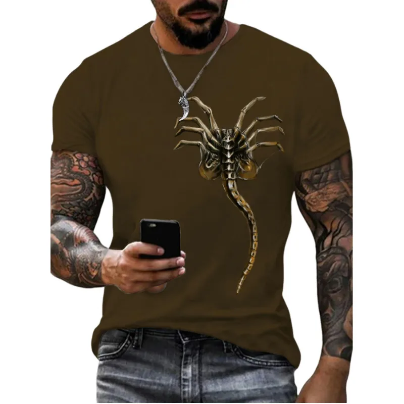Men's Letter Cattle Simple Style Round Neck Short Sleeve Loose Men's T-shirt display picture 9