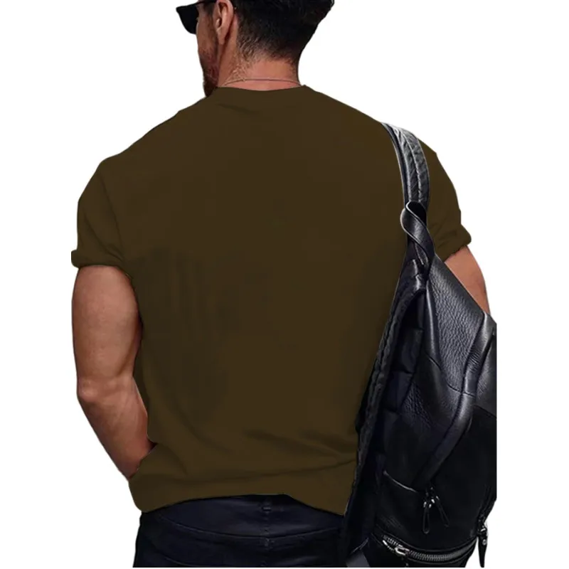 Men's Letter Cattle Simple Style Round Neck Short Sleeve Loose Men's T-shirt display picture 10