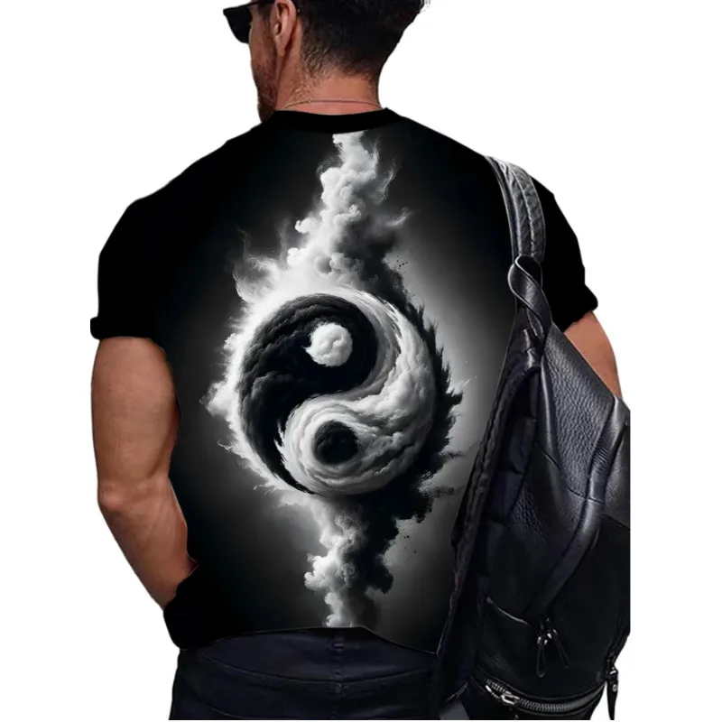 Men's Letter Cattle Simple Style Round Neck Short Sleeve Loose Men's T-shirt display picture 14