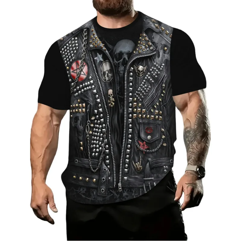 Men's Cattle Simple Style Round Neck Short Sleeve Loose Men's T-shirt display picture 15