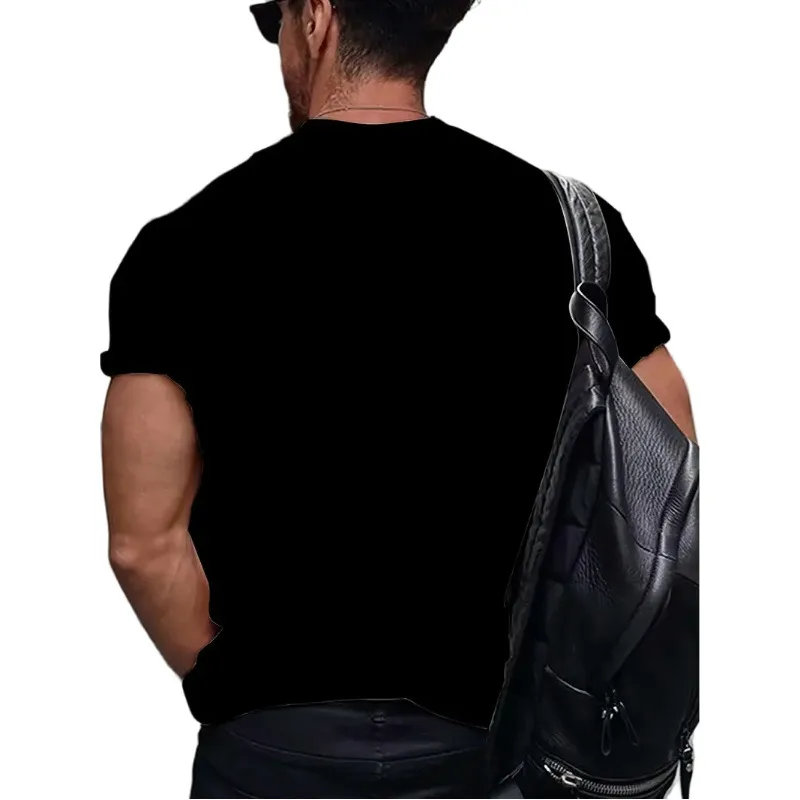 Men's Cattle Simple Style Round Neck Short Sleeve Loose Men's T-shirt display picture 2