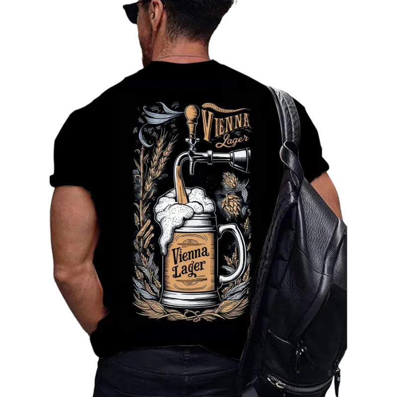 Men's Cattle Simple Style Round Neck Short Sleeve Loose Men's T-shirt display picture 4
