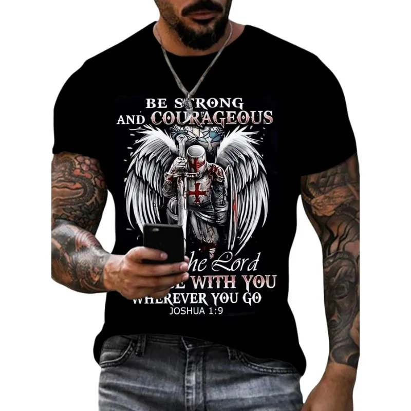 Men's Letter Cattle Simple Style Round Neck Short Sleeve Loose Men's T-shirt display picture 21