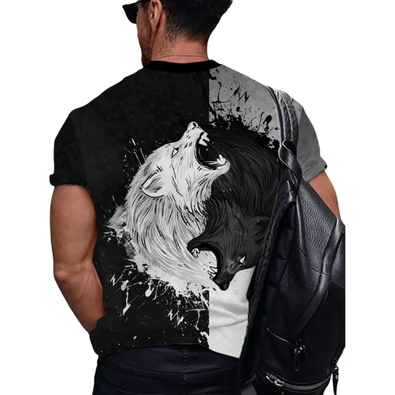 Men's Cattle Simple Style Round Neck Short Sleeve Loose Men's T-shirt display picture 6