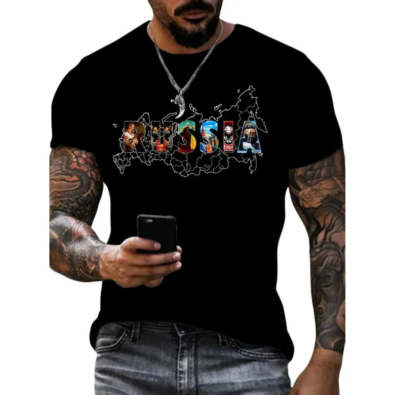 Men's Cattle Simple Style Round Neck Short Sleeve Loose Men's T-shirt display picture 7