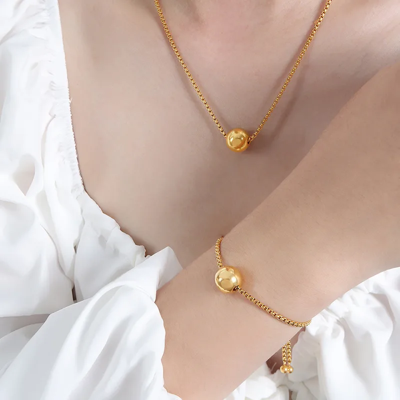 Casual Simple Style Commute Geometric 304 Stainless Steel Polishing Plating 18K Gold Plated Women's Bracelets Earrings Necklace display picture 2