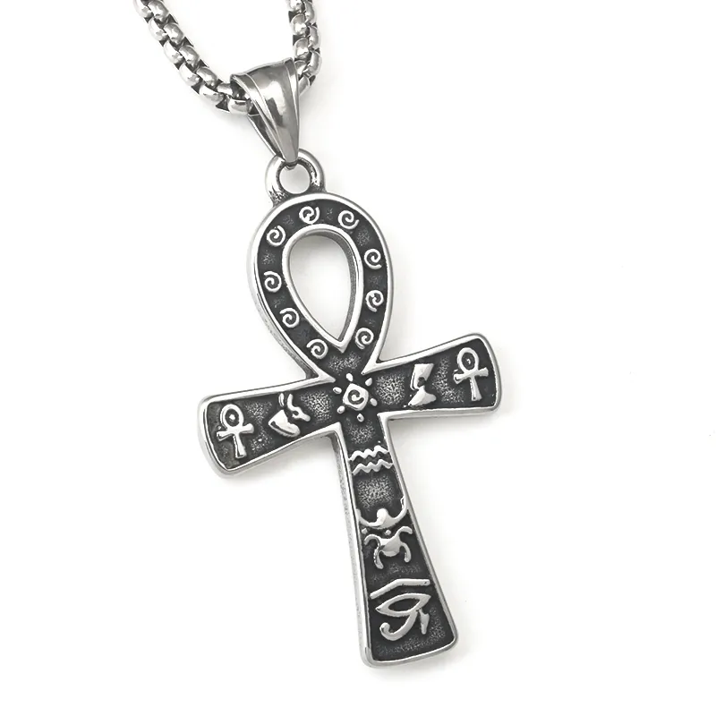 Hip-Hop Rock Punk Cross Titanium Steel Men's Necklace display picture 6