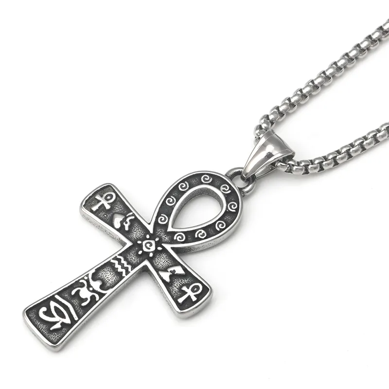 Hip-Hop Rock Punk Cross Titanium Steel Men's Necklace display picture 5