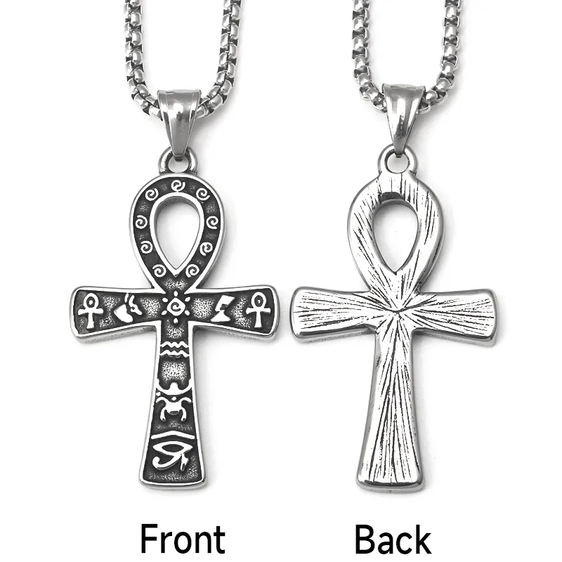 Hip-Hop Rock Punk Cross Titanium Steel Men's Necklace display picture 4