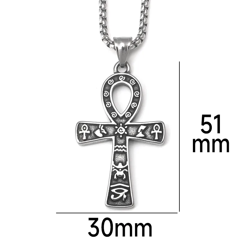 Hip-Hop Rock Punk Cross Titanium Steel Men's Necklace display picture 3