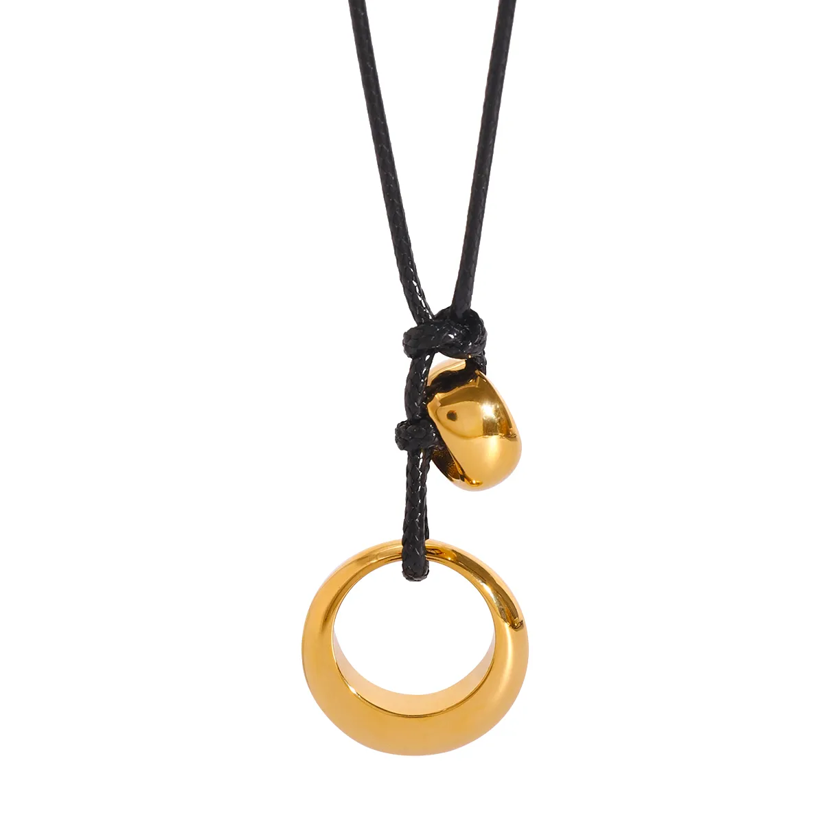 Modern Style Simple Style Irregular Circle 304 Stainless Steel Wax Rope Women's Pendant Necklace display picture 2