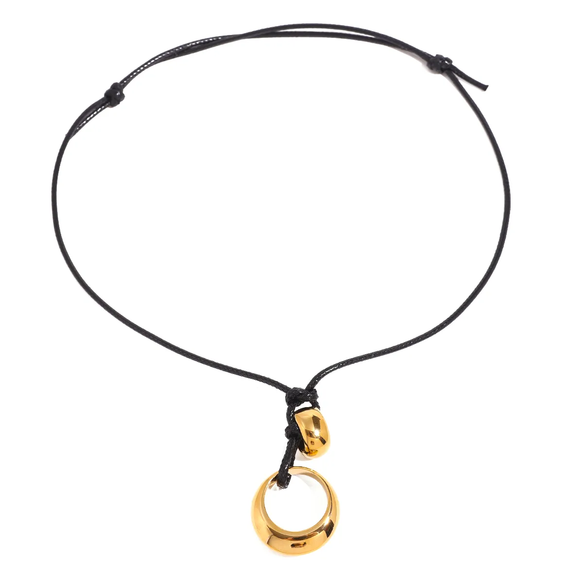 Modern Style Simple Style Irregular Circle 304 Stainless Steel Wax Rope Women's Pendant Necklace display picture 12