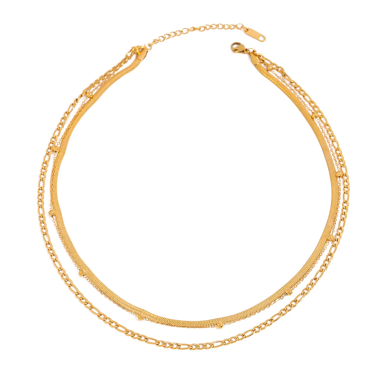 Modern Style Simple Style Solid Color 304 Stainless Steel Women's Three Layer Necklace display picture 6