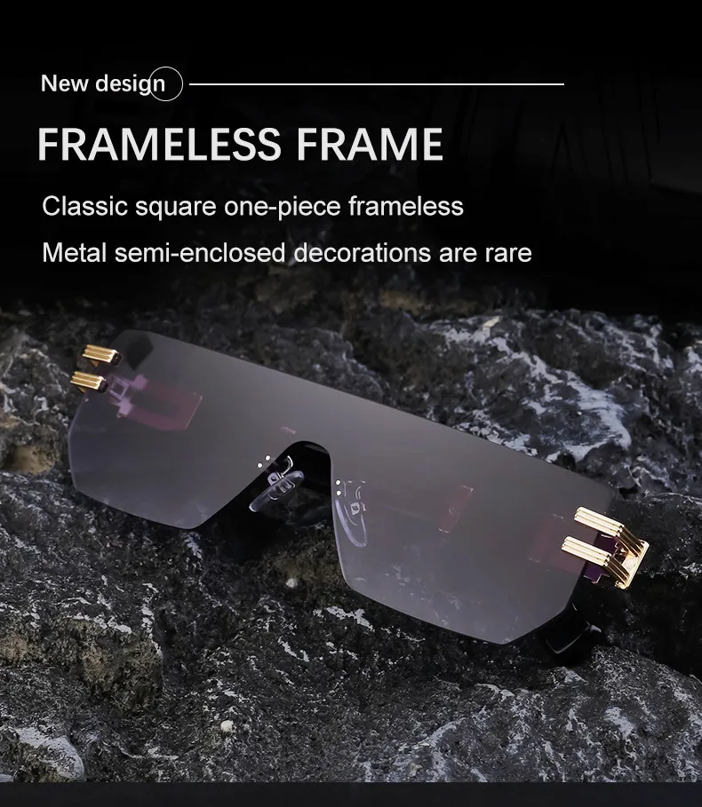 Vintage Style Hawaiian Geometric Pc Square Frameless Glasses display picture 2