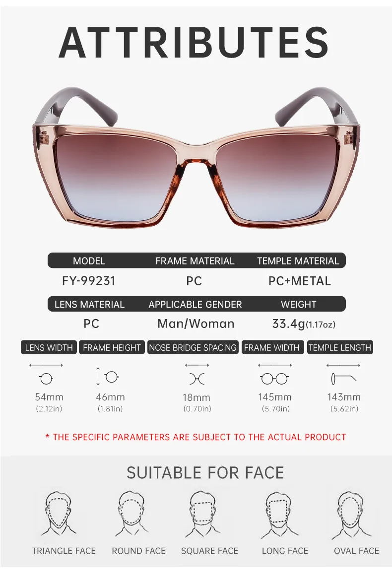 Modern Style Geometric Pc Square Full Frame Glasses display picture 10
