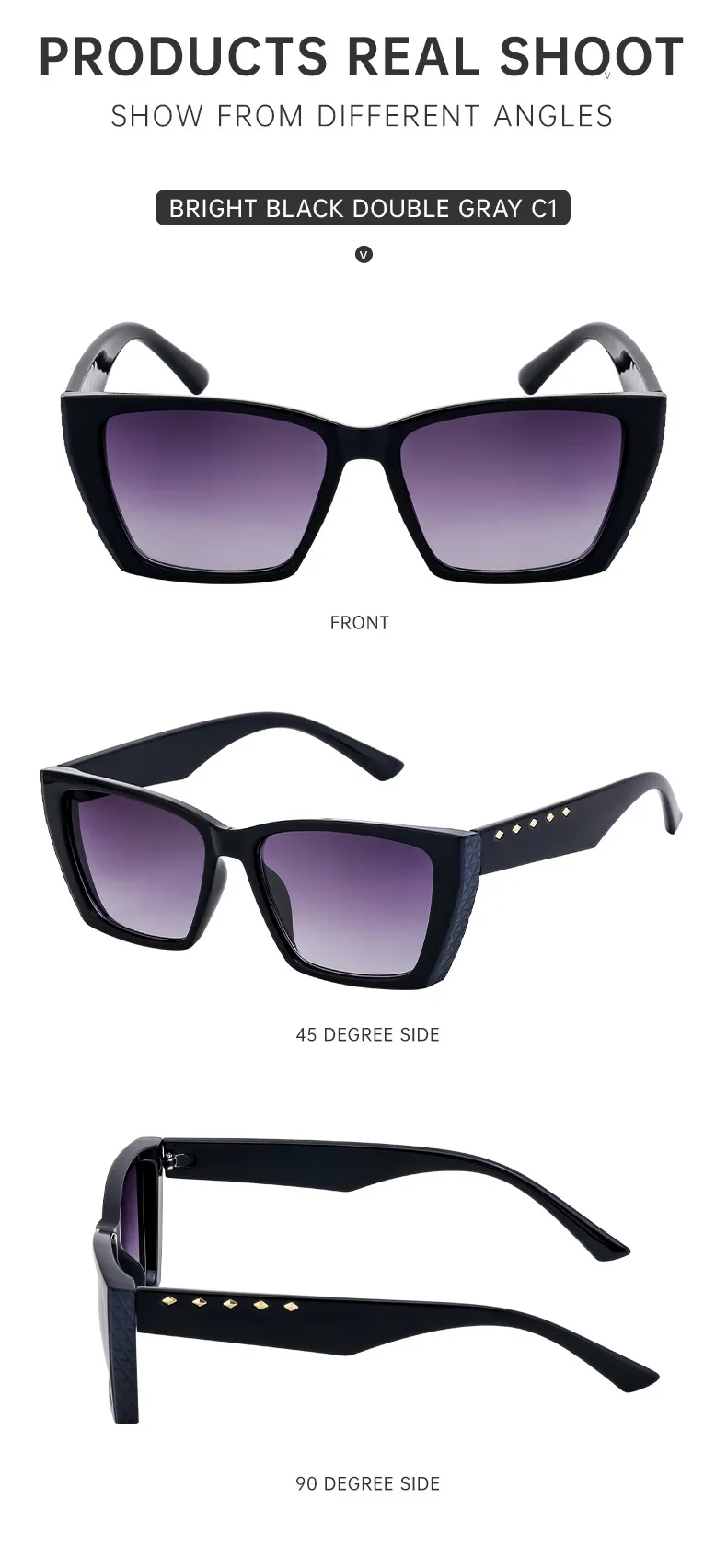 Modern Style Geometric Pc Square Full Frame Glasses display picture 11