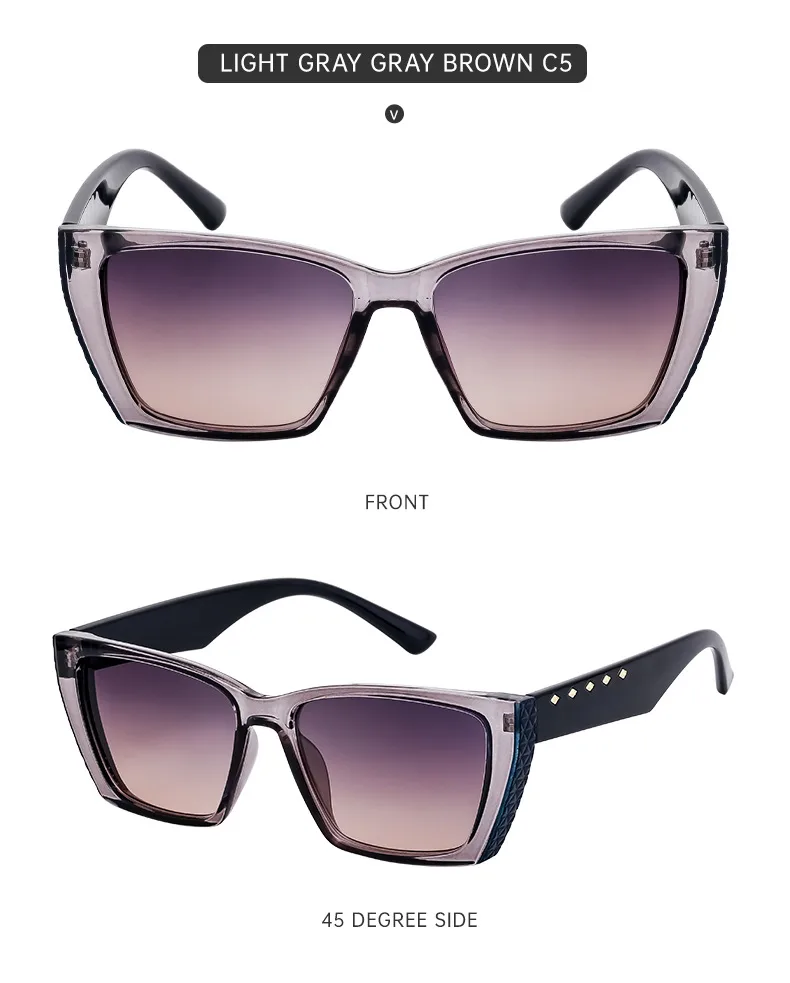 Modern Style Geometric Pc Square Full Frame Glasses display picture 15