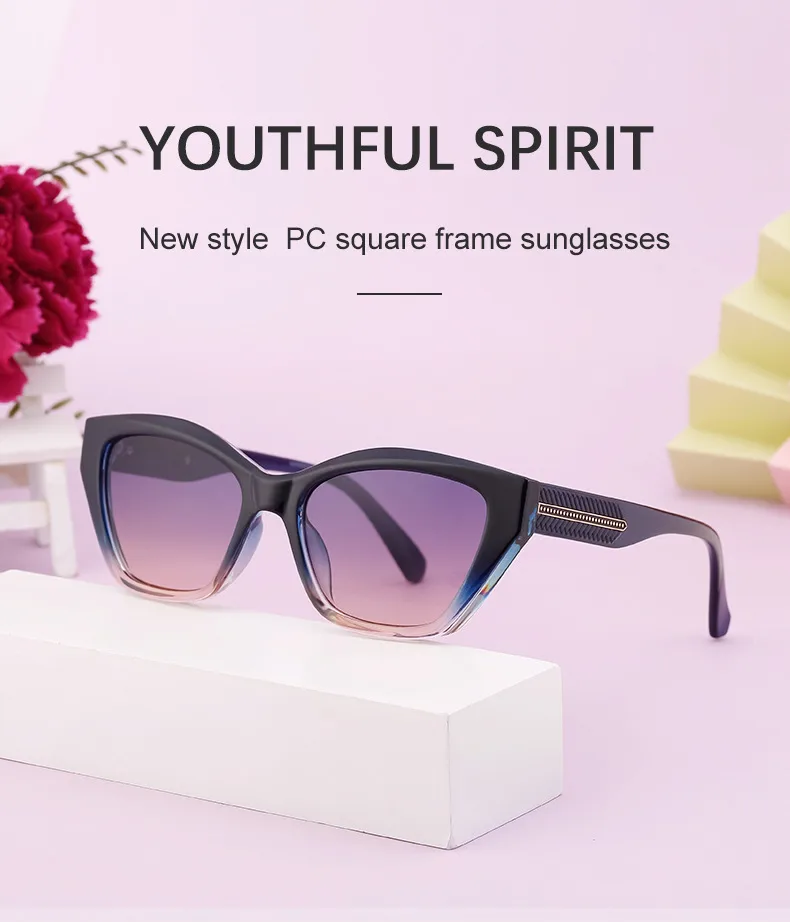 Vacation Classic Style Solid Color Pc Cat Eye Full Frame Glasses display picture 1