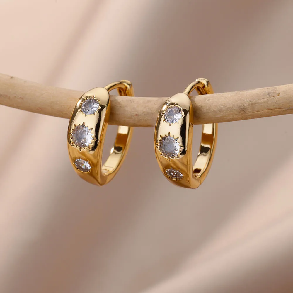 1 Pair Elegant Simple Style Geometric Copper Earrings display picture 5