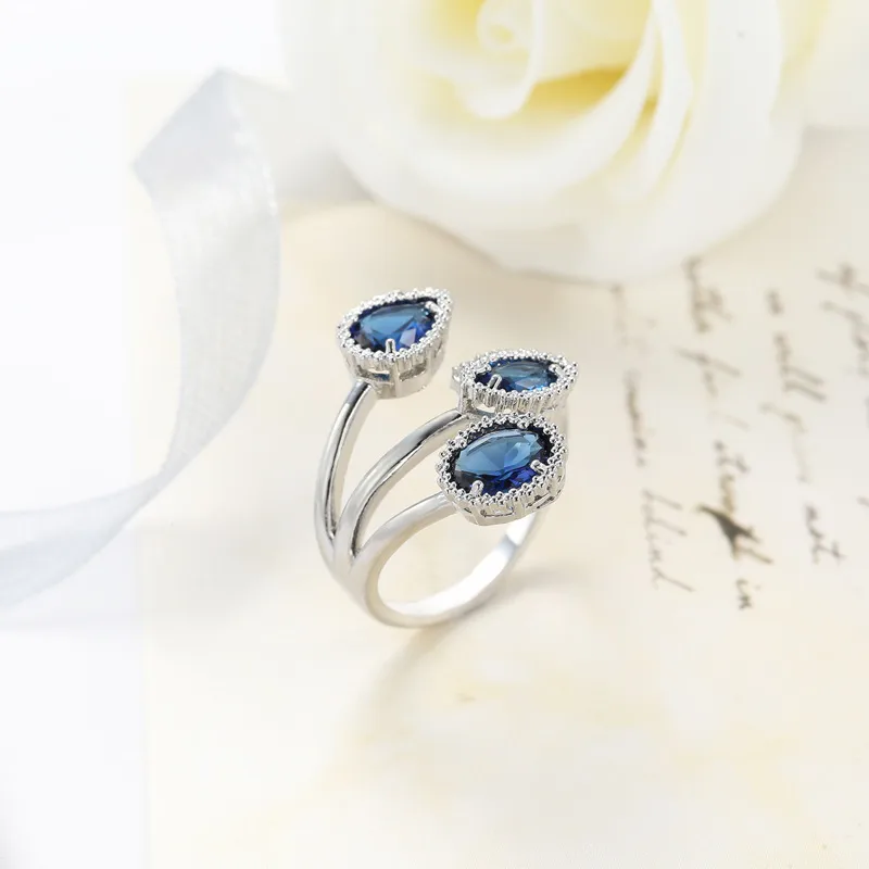 Shiny Water Droplets Copper Women's Rings display picture 1