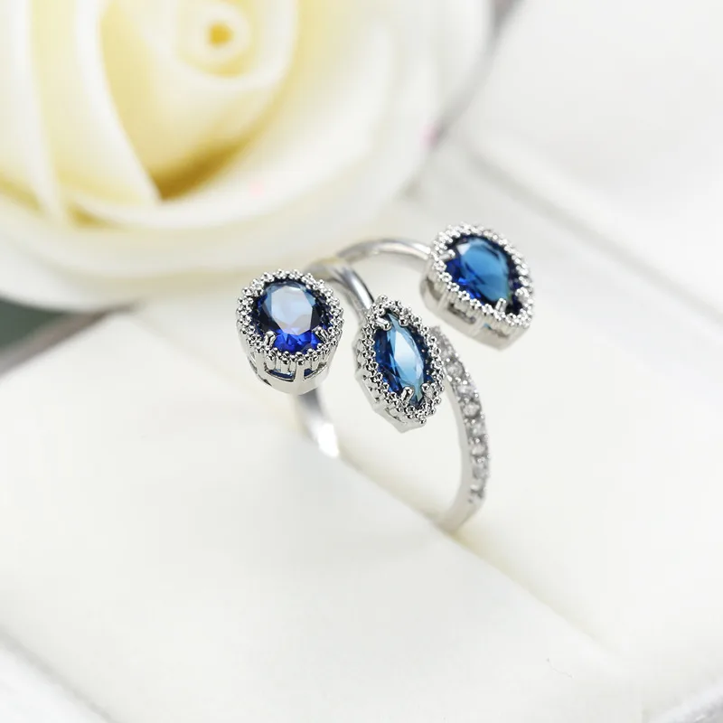 Shiny Water Droplets Copper Women's Rings display picture 2