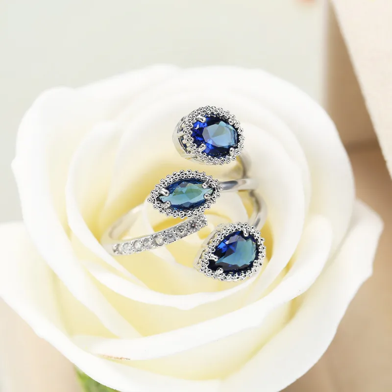 Shiny Water Droplets Copper Women's Rings display picture 4