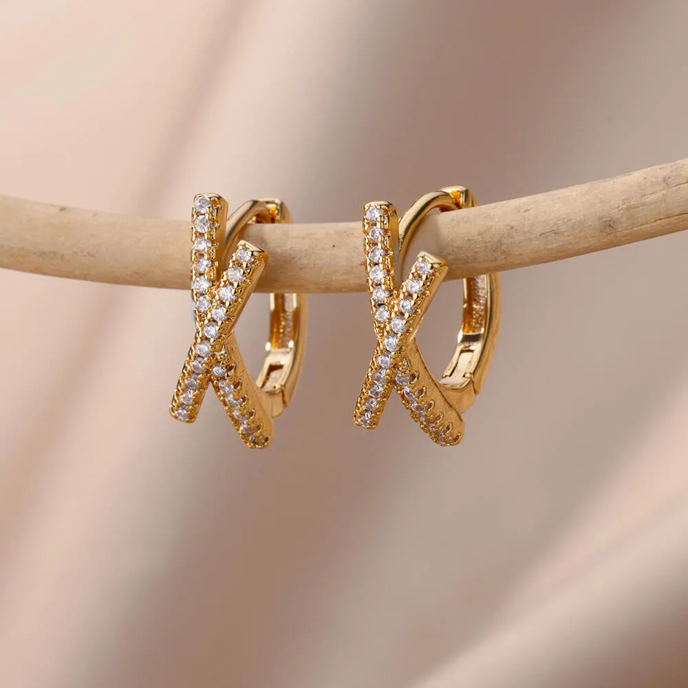 1 Pair Elegant Simple Style Geometric Copper Earrings display picture 3
