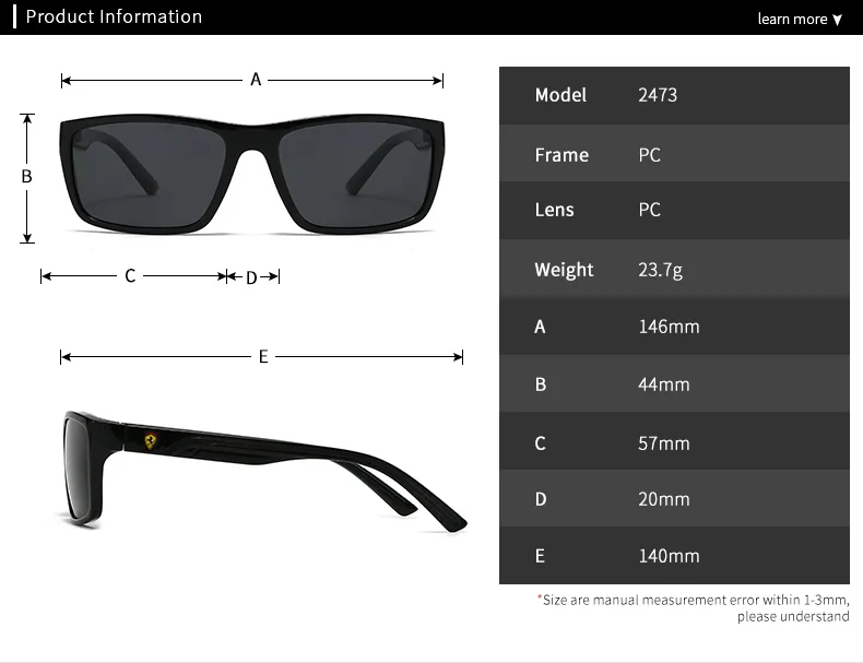 Casual Solid Color PC Polarized Light Square Full Frame Glasses display picture 1