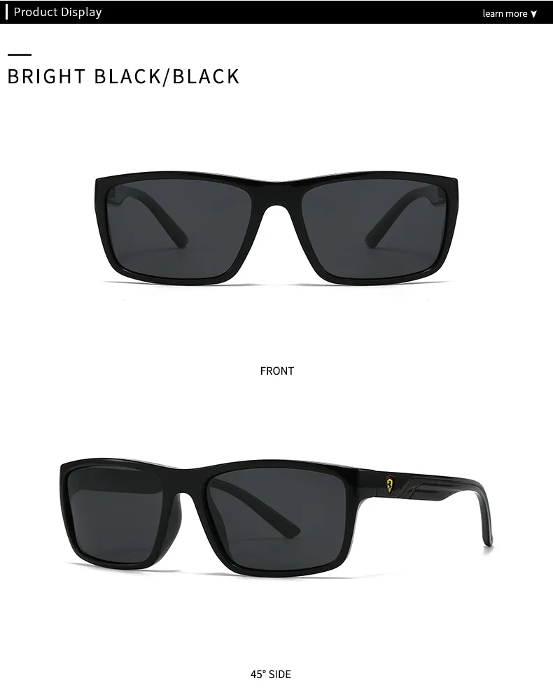 Casual Solid Color PC Polarized Light Square Full Frame Glasses display picture 2