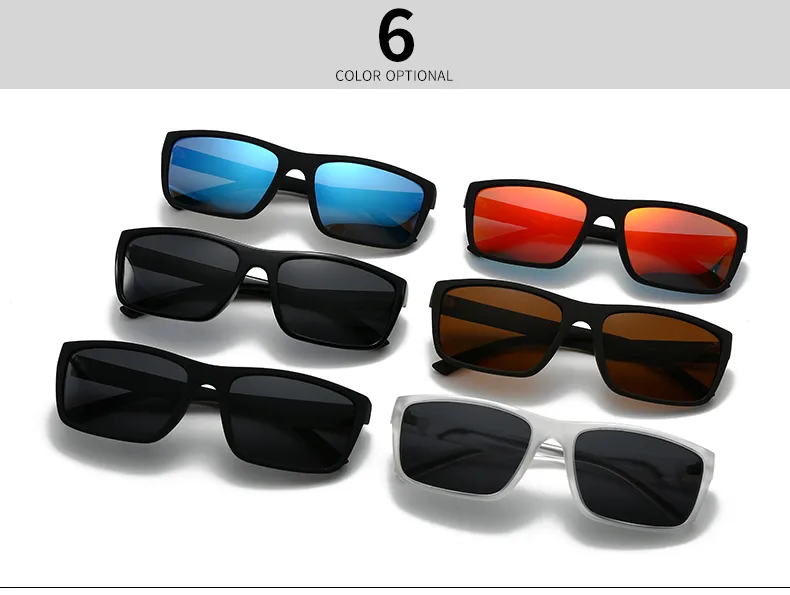 Casual Solid Color PC Polarized Light Square Full Frame Glasses display picture 5