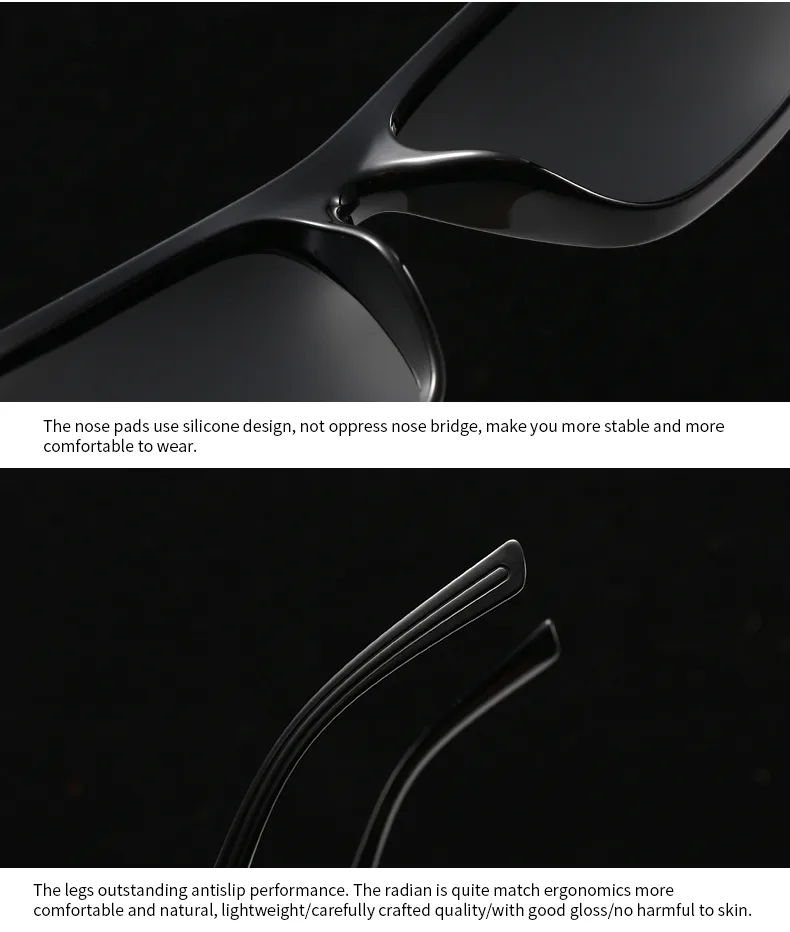 Casual Solid Color PC Polarized Light Square Full Frame Glasses display picture 19