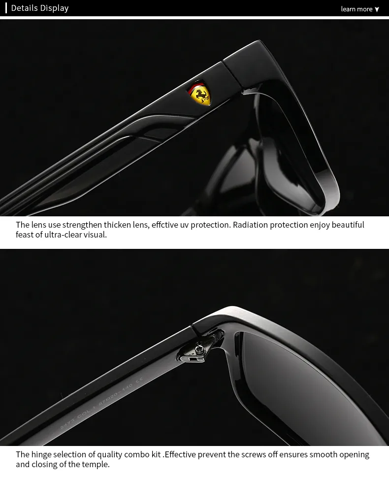 Casual Solid Color PC Polarized Light Square Full Frame Glasses display picture 20