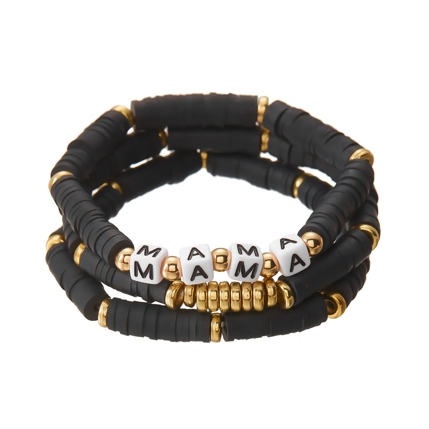 Retro Modern Style Artistic Letter Synthetic Resin Soft Clay Mother'S Day Unisex Bracelets display picture 10