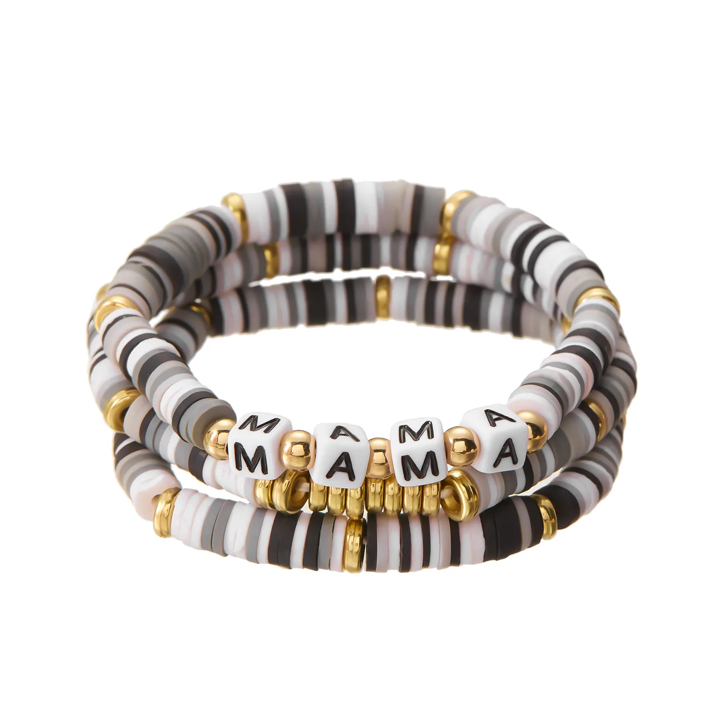 Retro Modern Style Artistic Letter Synthetic Resin Soft Clay Mother'S Day Unisex Bracelets display picture 17