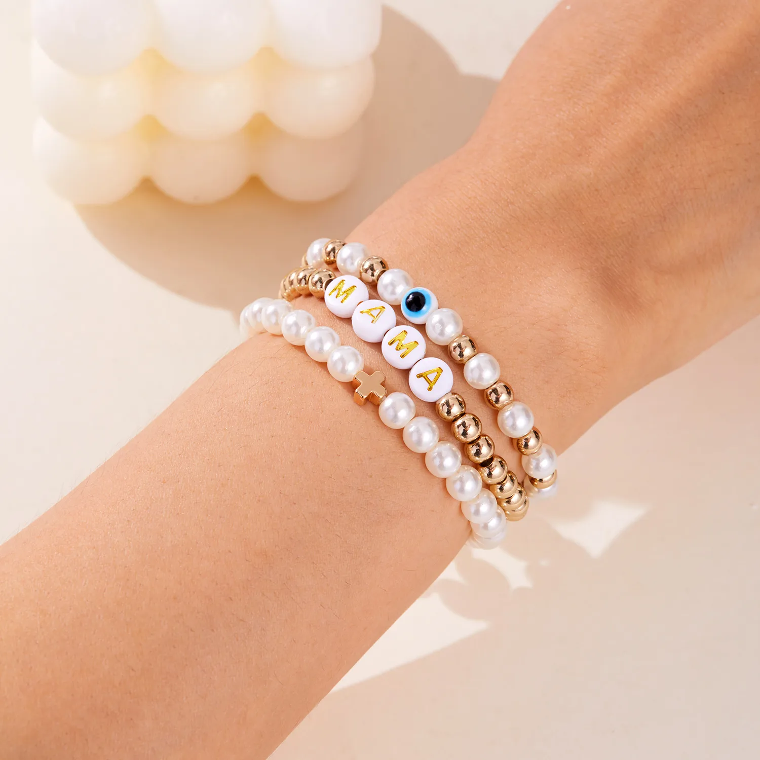 Retro Modern Style Artistic Letter Synthetic Resin Soft Clay Mother'S Day Unisex Bracelets display picture 21
