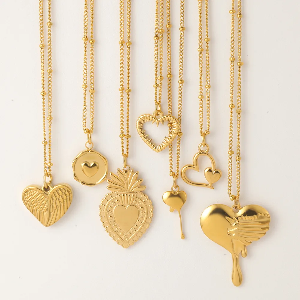 Romantic Simple Style Heart Shape Wings Lock 304 Stainless Steel Women's Pendant Necklace display picture 1
