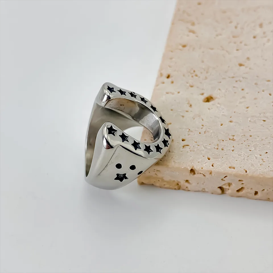 Vintage Style Roman Style British Style Horseshoe 304 Stainless Steel Men's Rings display picture 8