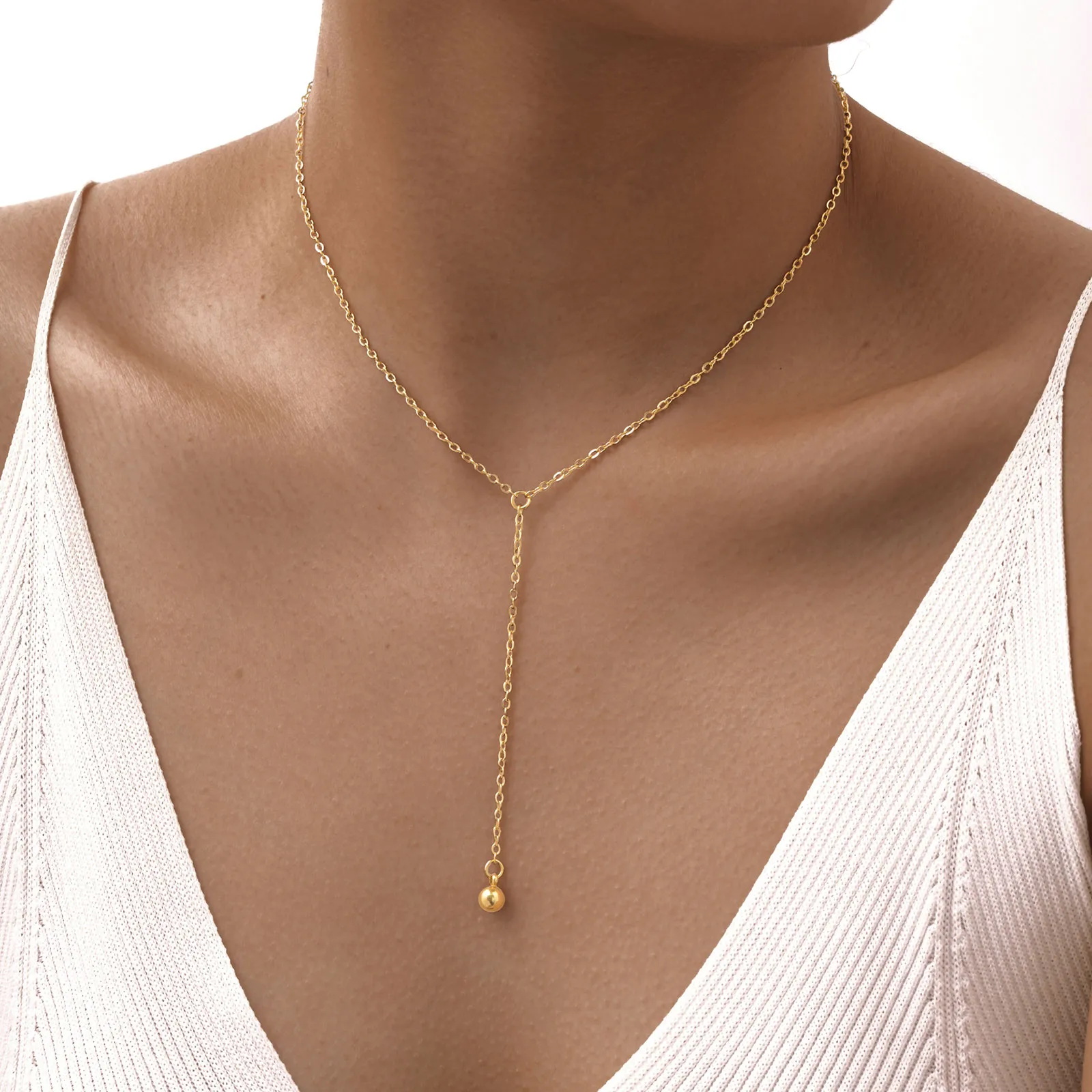 Wholesale Jewelry IG Style Baroque Style Geometric 304 Stainless Steel Freshwater Pearl 18K Gold Plated Necklace Cable Chain display picture 4