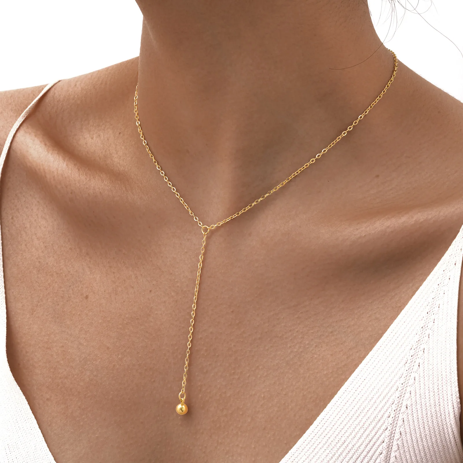 Wholesale Jewelry IG Style Baroque Style Geometric 304 Stainless Steel Freshwater Pearl 18K Gold Plated Necklace Cable Chain display picture 5