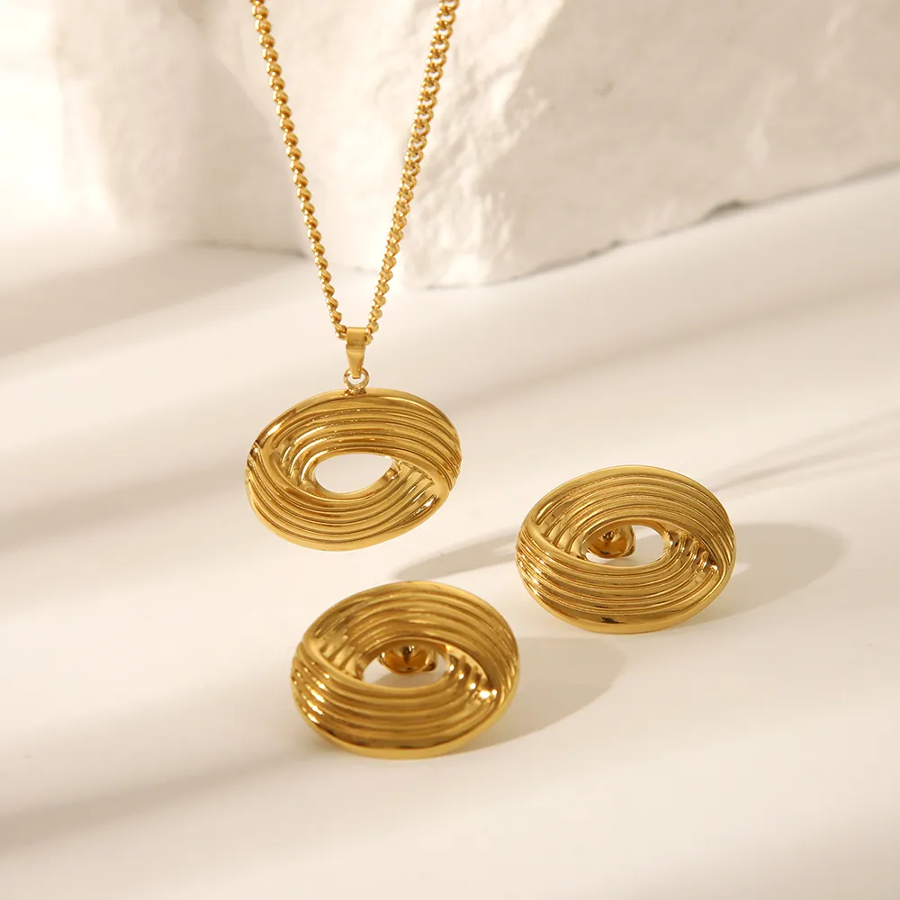 Vintage Style Simple Style Eye 304 Stainless Steel 18K Gold Plated Women's Jewelry Set display picture 1