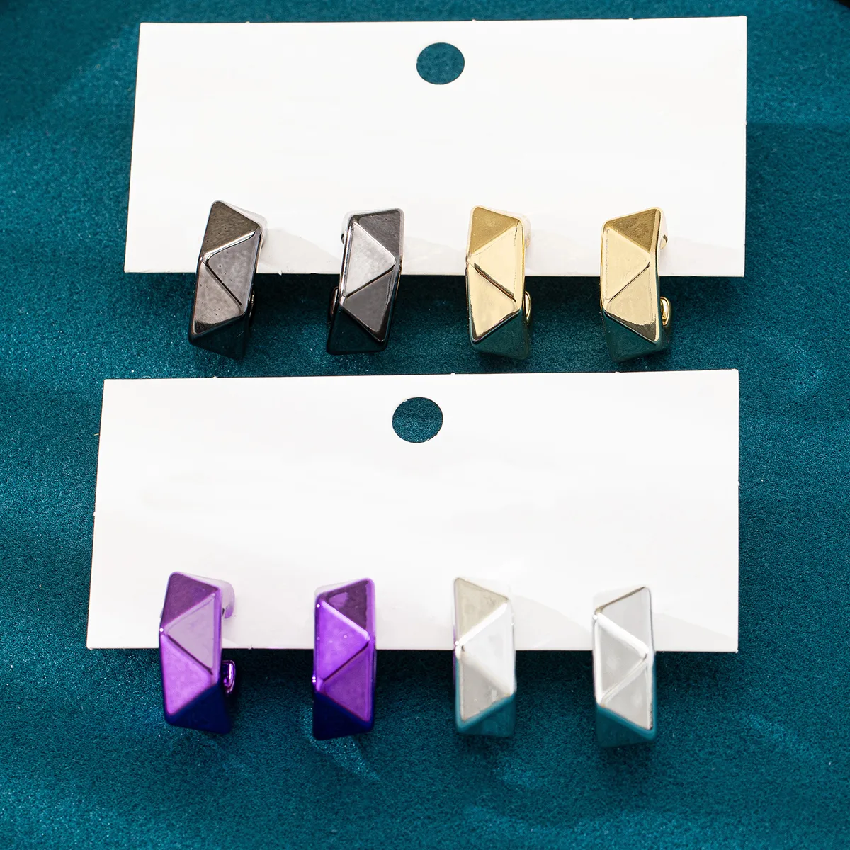 1 Pair Hip-Hop Retro Cool Style Geometric CCB Ear Studs display picture 2