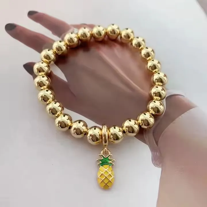 Cute Classic Style Beetles Pineapple Banana Copper Plating Women's Bracelets display picture 3