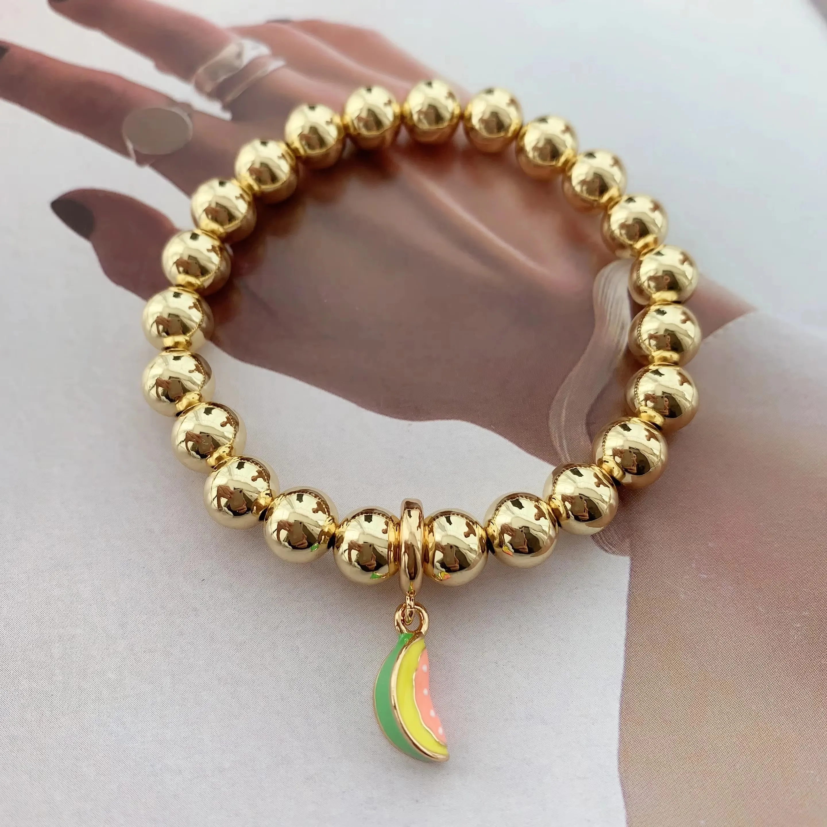 Cute Classic Style Beetles Pineapple Banana Copper Plating Women's Bracelets display picture 8
