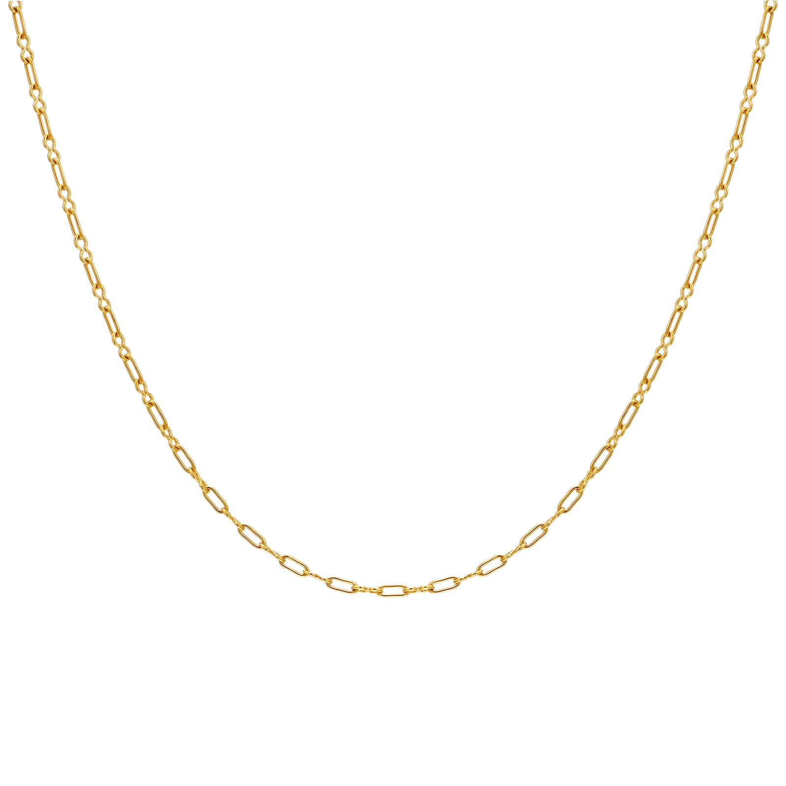 Wholesale Jewelry IG Style Simple Style Geometric 201 Stainless Steel 18K Gold Plated Necklace Cable Chain display picture 4