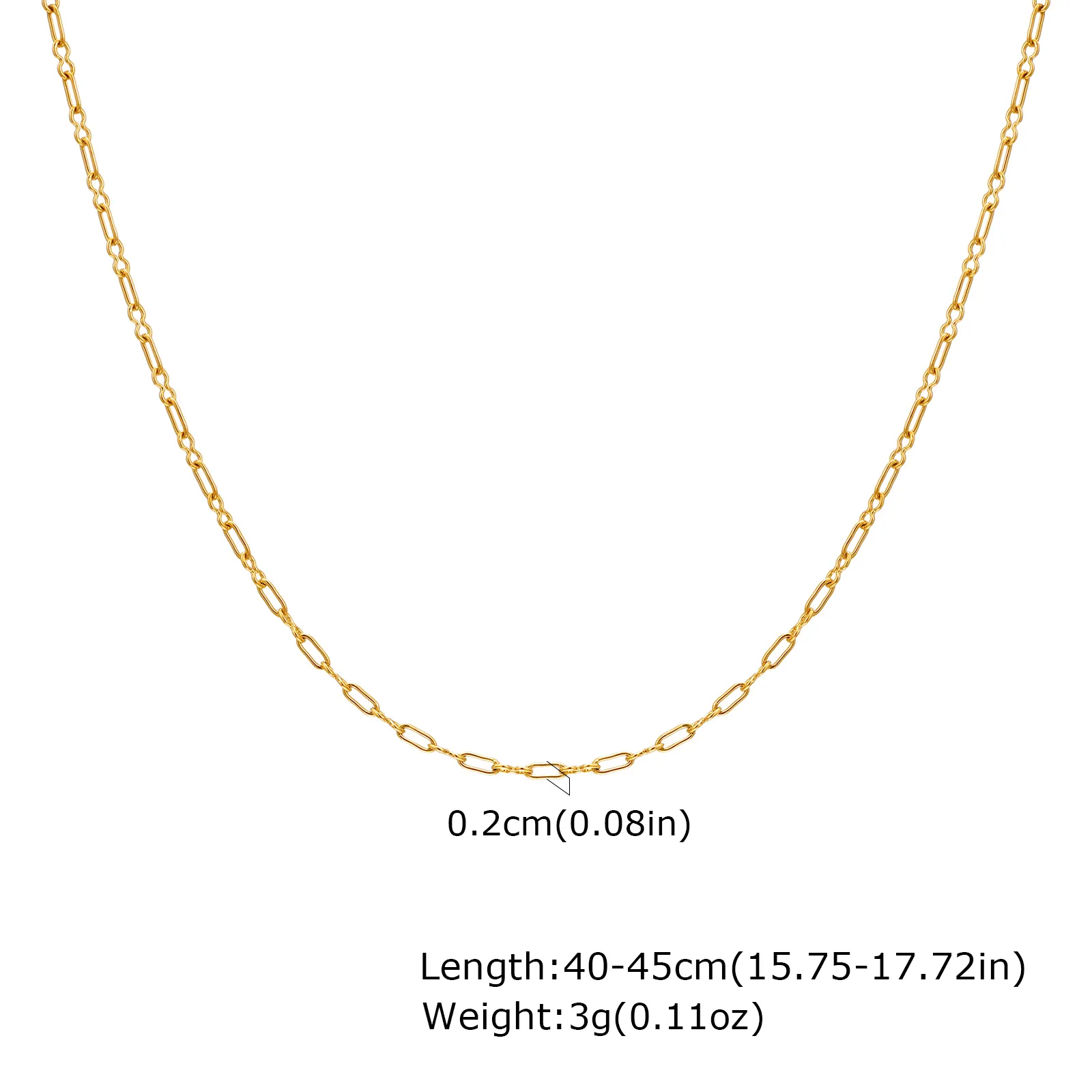 Wholesale Jewelry IG Style Simple Style Geometric 201 Stainless Steel 18K Gold Plated Necklace Cable Chain display picture 1