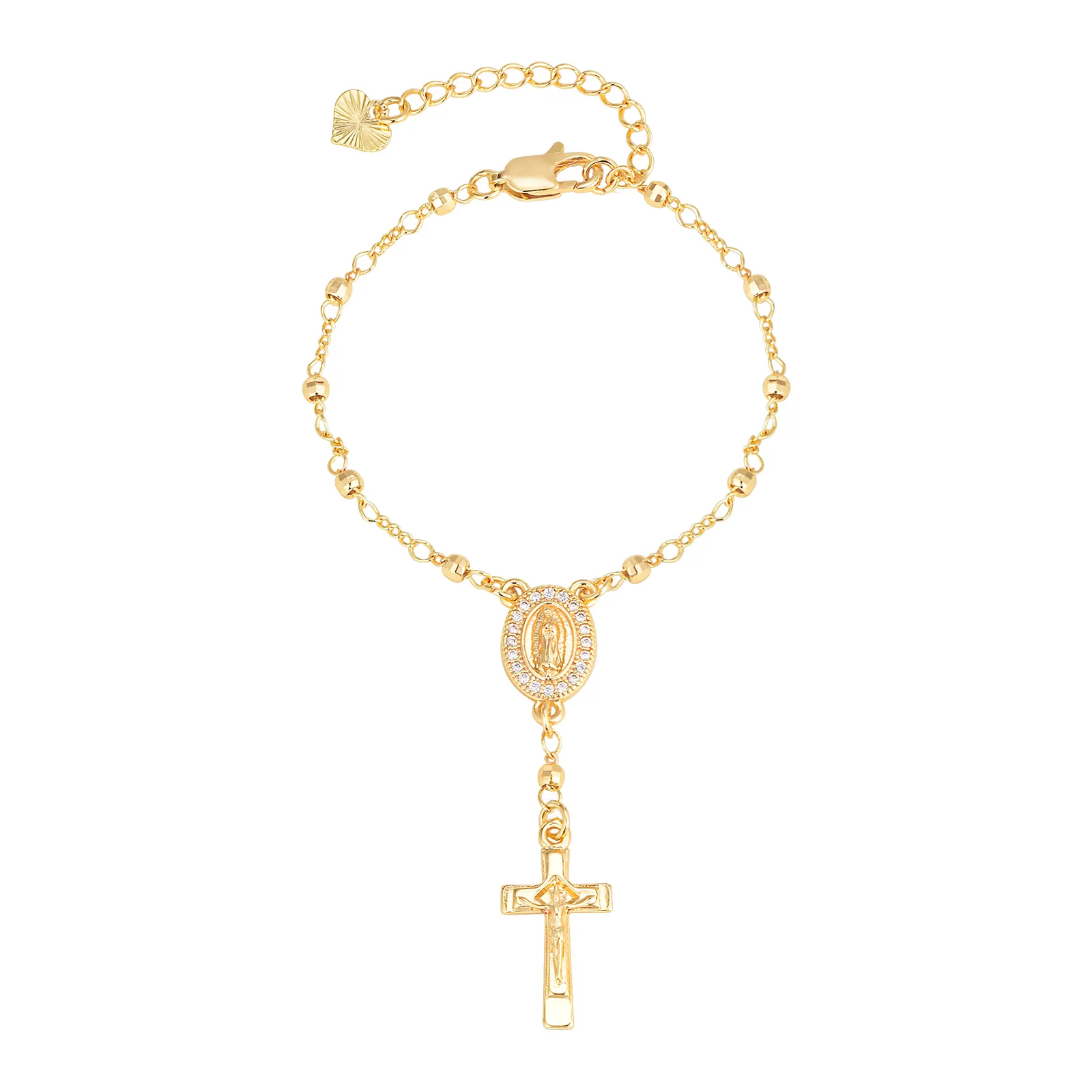 Wholesale Jewelry Virgin Mary Copper 18K Gold Plated Bracelets display picture 4
